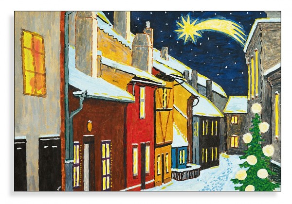 Village dans la nuit de Noël