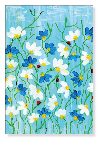 Weisse und blaue Blumen