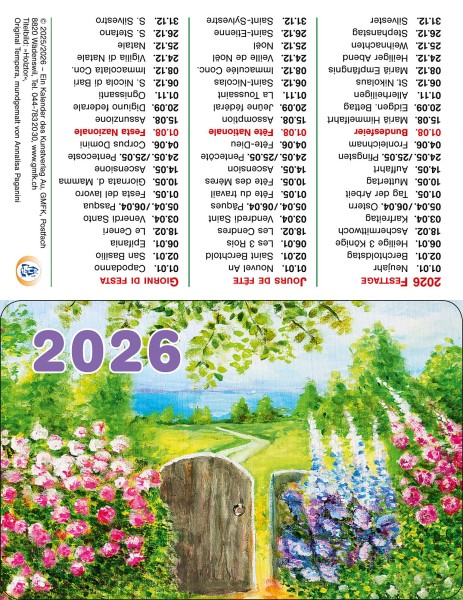 Pocketkalender Holztor 2026