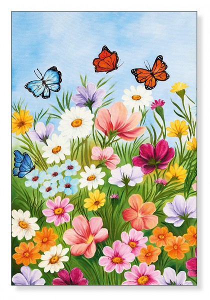 Wiesenblumen und Schmetterlinge